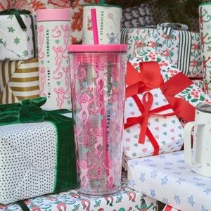 Starbucks x ROLLER RABBIT COLLAB Pink Monkey Tumbler Lovely Monkey